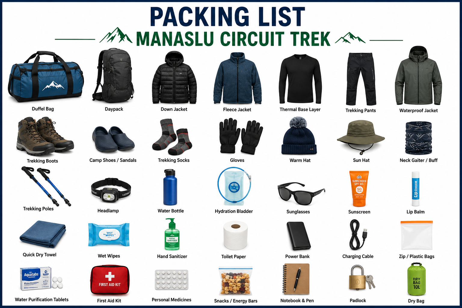 Manaslu Circuit Trek Packing List